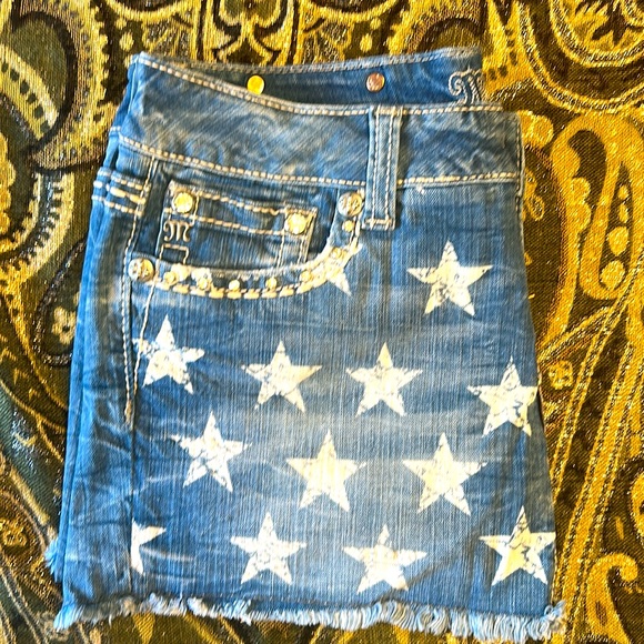 Miss Me Pants - Miss Me NWOT 30 Stars & stripes Blue Jeans shorts with Distressed Vintage Look